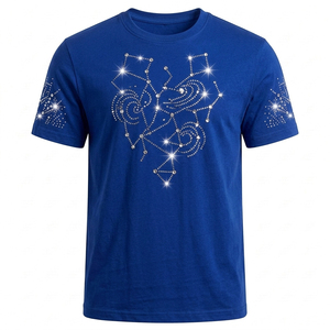 Camisetas de Algodón 100% con Cuello Redondo y Pedrería de Secado Rápido, Diseño Nuevo 2026, para Hombre, Moda Urbana - Product Image 1