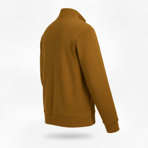 Men's Winter Half Zip Fleece Pullover Sweatshirt Eco-Friendly Knitted Plain Dyed with Pocket High Quality Half Zip Sweatshirts - Product Image 5