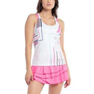 Camiseta sin mangas de malla con bloques de color para mujer, de secado rápido, atlética, informal, deportiva, con patrón negro, rojo y blanco - Product Image 4