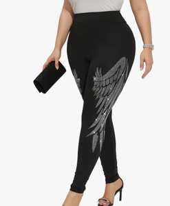 High Waist Full Length Black Waterproof Solid Stretch <b>Knitted</b> Jogger Style Women's <b>Leggings</b> - Product Image 3