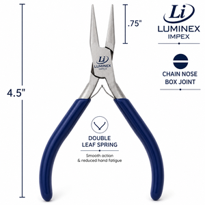 LUMINEX IMPEX LUB=113 <b>Long</b> <b>Nose</b> Stainless Steel Lightweight Smooth Work Polishing Pliers for Jewelry Making Bracelet Making DIY - Product Image 5