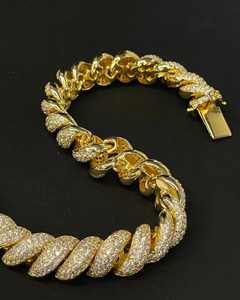 สร้อยข้อมือเงินแท้ 925 ชุบทอง ประดับเพชรโมอิสซาไนต์ VVS สไตล์คิวบัน ฮิปฮอป ไมอามี คิวบัน ลิงค์ - Product Image 6