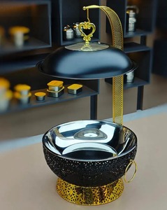 Metal chafing dish with black colored coated adds polished, upscale look that <b>instantly</b> elevates buffet and event presentations - Product Image 1