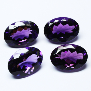 พลอยแอมะทิสต์ทรงรีเจียระไนคุณภาพพรีเมียมเกรด 3A จาก PDM Gems ชุด 4 เม็ด น้ำหนัก 35.44 กะรัต พลอยเม็ดเดี่ยวสำหรับคอลเลคชั่นนักออกแบบ - Product Image 1