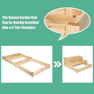 Jardinière surélevée en bois à 3 niveaux avec fonction d'arrosage pour légumes et fleurs - Product Image 2
