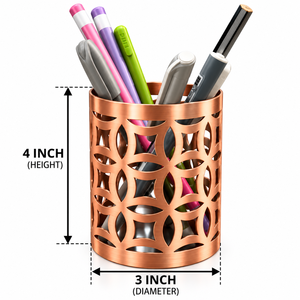 Nuevo Portalápices de Metal Dorado de Lujo Nórdico, Organizador de Escritorio Geométrico con Diseño de Chevron, Almacenamiento de Papelería - Product Image 5