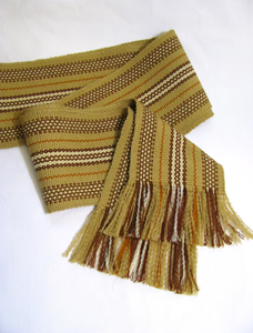 Cinturón ancho tejido marrón – Faja cosaca hecha a mano, cinturón folclórico ucraniano unisex, semialgodón - Product Image 5