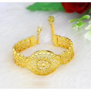 Luxury Brass Jewelry Wedding Pure <b>Gold</b> Plated <b>hand</b> Accessories Dubai Africa India <b>hand</b> Braslate for Women and Girls - Product Image 4