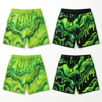 Shorts de basket-ball respirants en mesh à motif topographique aux tons terreux tactiques pour hommes
