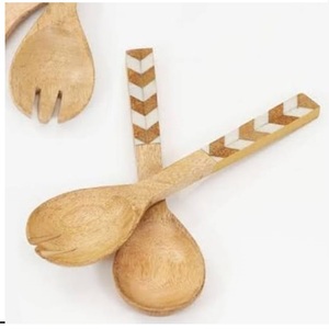 Ensemble de couverts élégants en bois naturel pour la maison et l'hôtel, comprenant des fourchettes et des ustensiles de cuisine uniques - Product Image 1