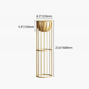 Macetero Moderno de Metal Dorado con Soporte, Maceta Decorativa para Interiores, para Sala de Estar, Dormitorio, Oficina, Balcón y Hogar Contemporáneo - Product Image 2