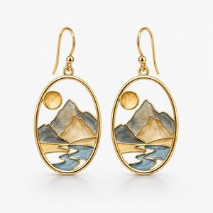 Custom Translucent Enamel <b>Drop</b> Earrings Gold Plated Brass Jewelry - Product Image 3