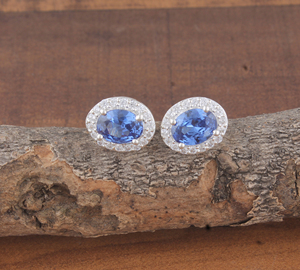 Wholesale 925 Silver Plated Blue Cubic Zirconia Earrings Luxury Royal Blue CZ Stud Earrings Sparkling Crystal Jewelry for Women - Product Image 4