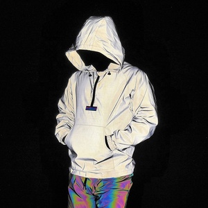 Polyester Unisex Reflective Windbreaker High Visibility Outerwear Hooded Safety <b>Jacket</b> <b>Techwear</b> Night Running Hi-Vis Hoodie - Product Image 2