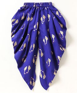 Ensemble de vêtements ethniques traditionnels pour filles, haut en brocart à col halter avec pantalon dhoti, tenue de fête pour enfants, vêtements de créateur - Product Image 4