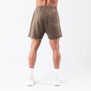 กางเกงขาสั้นผ้าฝ้ายแท้ 100% ล้างสีแบบแอซิดวอช สำหรับผู้ชาย แห้งเร็ว สไตล์ฮิปฮอป สตรีทแวร์ วินเทจ ลุคซันเฟด พิมพ์ลายพัฟฟ์ - Product Image 3