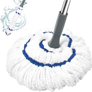 52.5 Inch Long Handle Self-Wringing <b>Floor</b> Cleaner Heavy Duty Wet <b>Mop</b> for Hardwood Tile Vinyl Laminate <b>Floors</b>-White Color - Product Image 1