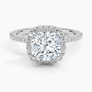 BOJ <b>Ring</b> 0100 Cushion Cut 925 <b>Silver</b> Halo Stone Prong Setting <b>Solitaire</b> Diamond <b>Ring</b> 2ct D Color VVS1 Moissanite GRA Certified - Product Image 1
