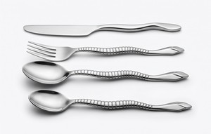 High Quality Polish Modern Luxury Flatware Cutlery Fancy Set Stainless Steel Shining Polish Designer Stem Table Ware Cutlery Set - Product Image 2