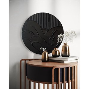 Aqdus Saleem Sheesham Wood Contemporary Wall Art | Handcrafted <b>Round</b> Abstract Design | Wholesale - Product Image 1