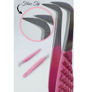 Pince à épiler professionnelle rose incurvée de qualité supérieure en acier inoxydable, pointe de précision lisse 10 mm pour sourcils - Product Image 6