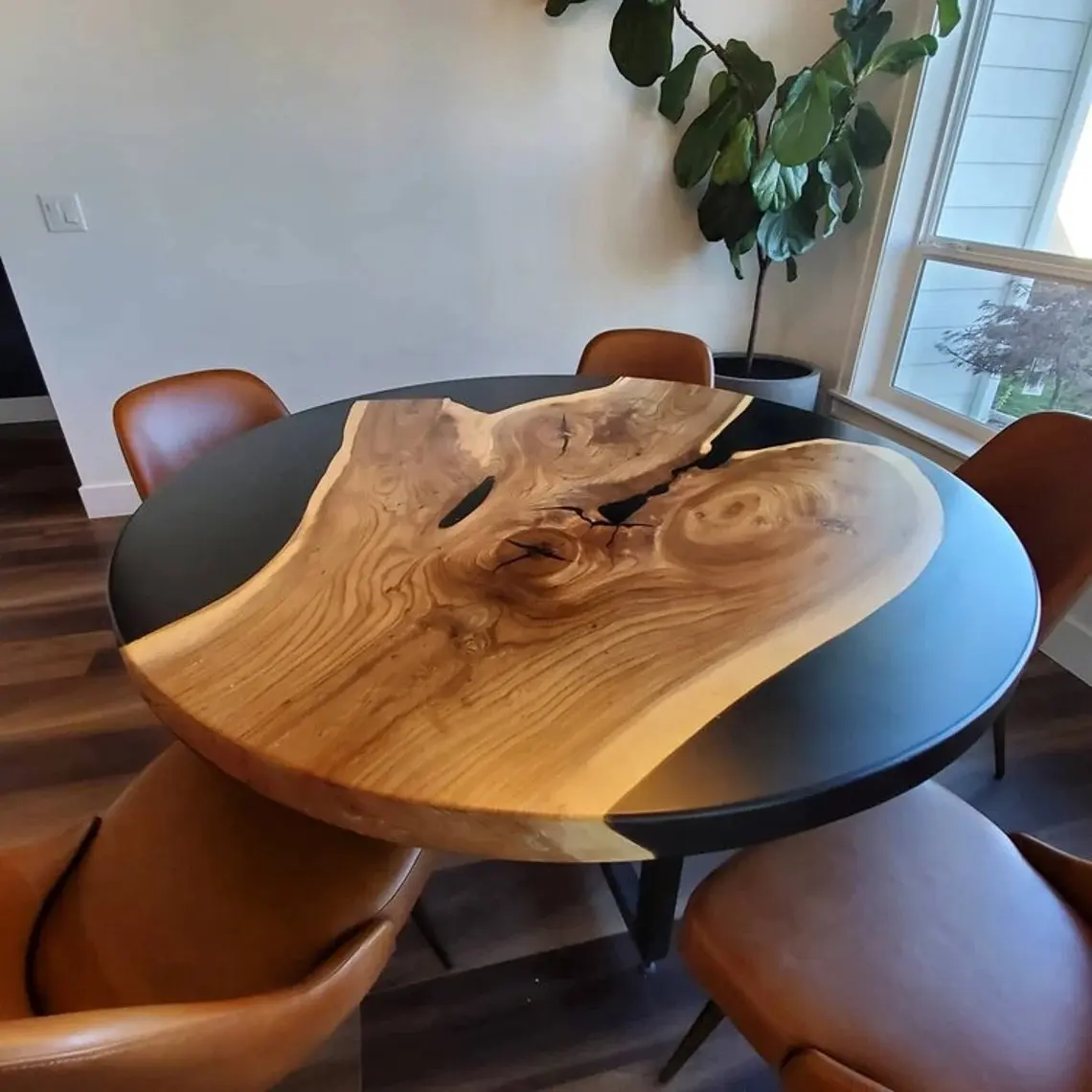 Real wood live edge epoxy coffee table or epoxy resin table