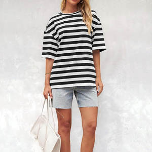 Camiseta Corta de Algodón para Mujer, Personalizada con Estampado a Color, Transpirable, Holgada, de Manga Corta, Informal, a la Moda para el Verano - Product Image 4