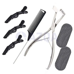 Juego de alicates profesionales para extensiones de cabello con peine de punta de gancho, clips y mango antideslizante para la eliminación de microanillos y cuentas. - Product Image 2
