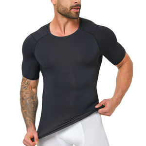 Wholesale <b>Men</b> <b>Compression</b> <b>Shirts</b> Short Sleeves Slim Fit Athletic Workout Gym Training 100% Cotton Breathable Eco-Friendly - Product Image 1