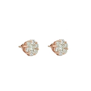 Boucles d'oreilles en plaqué or rose avec diamants Moissanite Design classique Bijoux de mariée de mariage de luxe Son accessoire de bijoux parfait - Product Image 1
