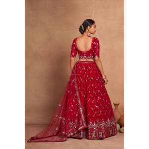Muselina de algodón estilo indio con diseño de impresión digital y trabajo de espejo real con borde de encaje pesado listo Lehenga Choli Manufa - Product Image 4