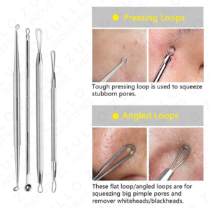 Professional 8 Piece Stainless Steel Acne Blackhead Extractor Kit Pimple Remover Beauty <b>Tools</b> for Facial Skin Care - Product Image 6
