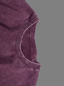 Camiseta Casual de Manga Corta con Cuello Redondo para Hombre, Talla Grande, Color Sólido, 100% Algodón Jersey Tejido Liso, Corte Regular, Venta al por Mayor - Product Image 4
