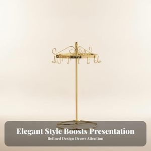 Metal <b>Rotating</b> Jewelry Stand with Multiple Hooks 360 Degree Swivel Jewelry Organizer Display <b>Rack</b> for Earrings Necklace Bracelet - Product Image 2
