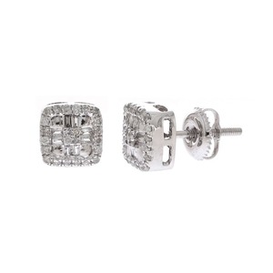 0.49 Ct Natural Round Cut Diamond Cluster <b>Stud</b> <b>Earrings</b> 10k White Gold <b>Fine</b> Jewelry for Women - Product Image 2