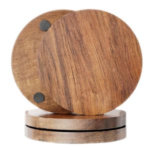 Round Wooden <b>Drink</b> <b>Coasters</b> For Coffee Tea Glasses Mugs Kitchen Dining Table Office Desk Restaurant Table Accessories - Product Image 6