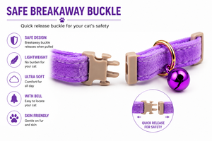 Ultra Soft Cat <b>Collar</b> OEM ODM Custom Logo Adjustable Velvet Kitten <b>Collar</b> with Bell Direct Manufacturer - Product Image 3