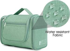 Bolsa de Aseo Colgante Grande Resistente al Agua, Organizador de Maquillaje y Cosméticos de Viaje para Mujeres y Hombres, Verde, con Espacio para Tijeras de Pelo - Product Image 6
