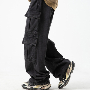 CLOVIX SPORTS - Jeans cargo pour femmes, denim épais, coupe ample, multi-poches, style streetwear, fabrication en usine - Product Image 5