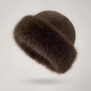 SIDDIQUI HOSINEX Nouveau 2024 Chapeau Bob Femme Adulte en Fausse Fourrure Unie Laminée Décontracté Doux Sans Couture Effet Délavé Déchiré Hiver Chaud avec Nœud - Product Image 3