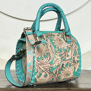2026 Premium Pattern Floral Handcrfated Genuine Cow Leather Speedy Bag for Women's Designer Crossbody Travel Bags for Unisex - Product Image 5