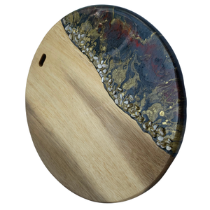 Plateau de service en bois avec incrustation en résine, finition mate, design moderne, durable pour une utilisation en cuisine - Product Image 5