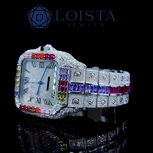 Reloj de Cuarzo Cuadrado de Lujo para Mujer con Detalles de Diamantes, Esfera con Números Romanos, Correa de Acero Inoxidable, Pantalla Analógica - Product Image 3