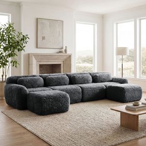 Divano Ergonomico a U con Design Antiscivolo, Base in Spugna ad Alta Densità 32D, Combinazione Libera, per Soggiorno, Nessun Montaggio Richiesto - Product Image 3