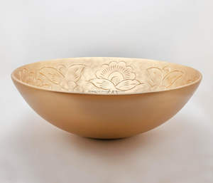 Artisanat moderne écologique grand bol de fruits décoratif en métal nouveauté pétoncle bord vague conception cuisine décor à la maison - Product Image 4