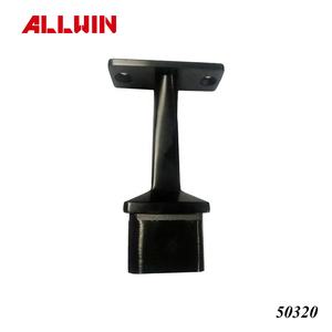 Customized OEM ODM Stainless Steel Wall Mounted Handrail Matte Black <b>Adjustable</b> Square Saddle Stem Bracket for 40x40mm Tube - Product Image 5