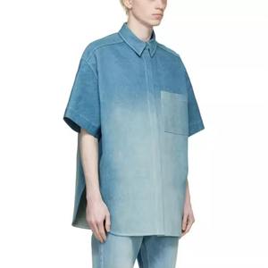 Camisas de Mezclilla de Algodón Japonés Lavadas con Tinte Degradado, Casuales, Suaves y Personalizadas de Alta Calidad OEM para Hombre - Product Image 3