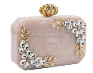 Best Quality Metal Material Resin Clutch Marble-Look Pattern <b>Handbag</b>/Shoulder Bag <b>for</b> <b>Wedding</b> Parties Direct from India - Product Image 3