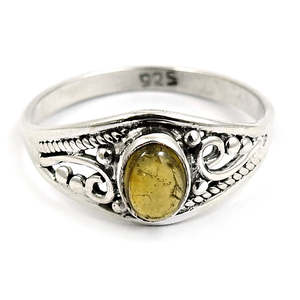 Natural Yellow Tourmaline Gemstone <b>Solitaire</b> Boho <b>Ring</b> Crafted From 925 Sterling <b>Silver</b> Pretty <b>Silver</b> <b>Rings</b> For Girls & Women - Product Image 1