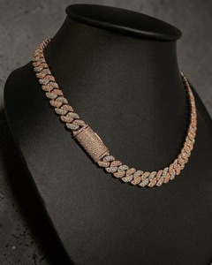 Mens Luxury <b>Moissanite</b> Diamond Cuban Link Chain Necklace Brilliant Iced Out Hip Hop <b>Jewelry</b> for Streetwear Styling Music Events - Product Image 3